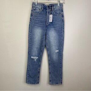 TWELVE by Ontwelfth Distressed High Rise Women's Jeans 25 Light Stone Wash Indie